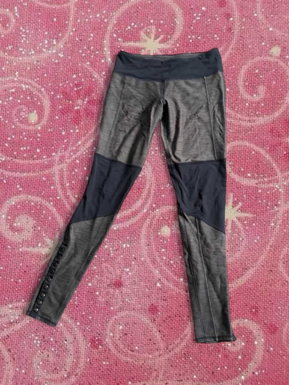 lululemon athletica Charcoal and Black Panel Leggings